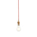 Hanging Ceiling Pendant Light - Brushed aged brass plate & red flex - 10W LED B22