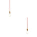 2 PACK Hanging Ceiling Pendant Light - Brushed aged brass plate & red flex - 10W LED B22