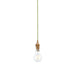Hanging Ceiling Pendant Light - Brushed aged brass plate & green flex - 10W LED B22
