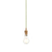 Hanging Ceiling Pendant Light - Brushed aged brass plate & green flex - 10W LED B22