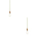 2 PACK Hanging Ceiling Pendant Light - Brushed aged brass plate & green flex - 10W LED B22