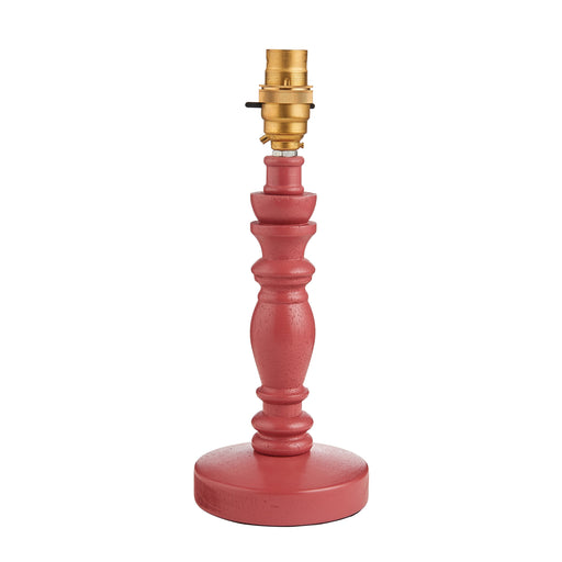 Table Lamp Base Only - Satin pink clay paint & brushed aged brass plate - 7W LED B22