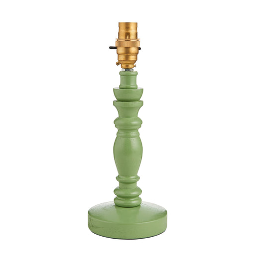 Table Lamp Base Only - Satin Cotswold green paint & brushed aged brass plate - 7W LED B22