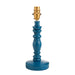 Table Lamp Base Only - Satin marlin blue paint & brushed aged brass plate - 7W LED B22