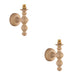 2 PACK Dimmable Wall Light - Natural ash & brushed aged brass plate - Classic Wood Sconce