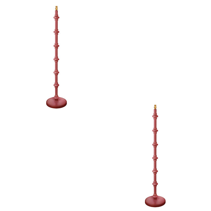 2 PACK 1380mm Tall Floor Lamp - Satin pink clay paint - Trendy Pastel Base Only - 10W LED B22
