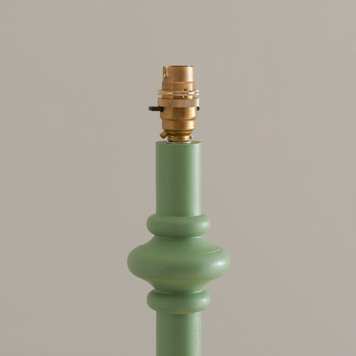 1380mm Tall Floor Lamp - Satin Cotswold green paint - Trendy Pastel Base Only - 10W LED B22
