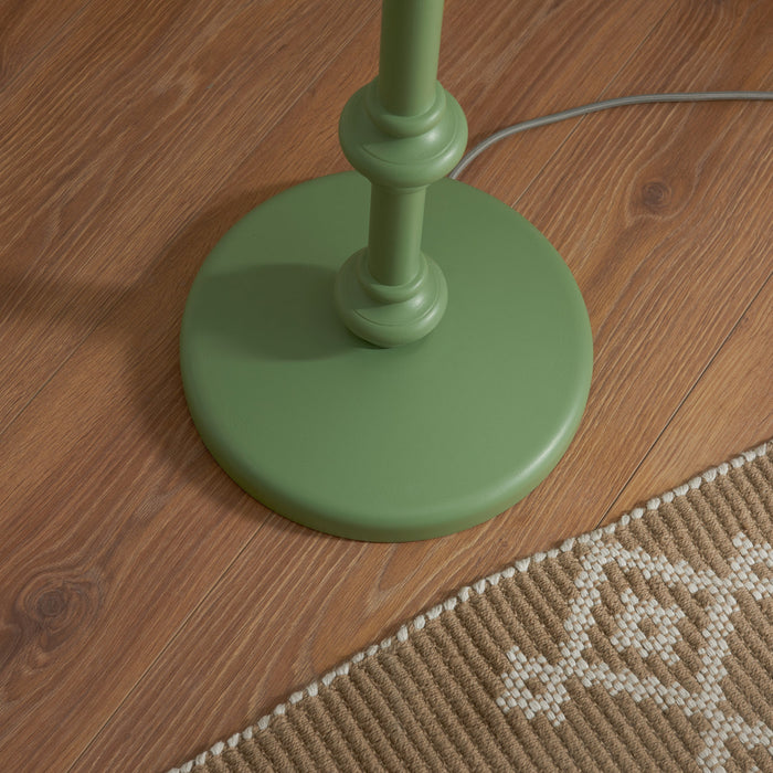 1380mm Tall Floor Lamp - Satin Cotswold green paint - Trendy Pastel Base Only - 10W LED B22