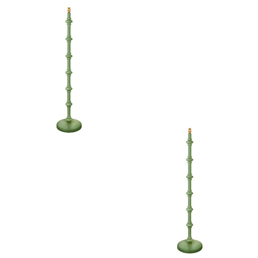 2 PACK 1380mm Tall Floor Lamp - Satin Cotswold green paint - Trendy Pastel Base Only - 10W LED B22