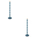 2 PACK 1380mm Tall Floor Lamp - Satin marlin blue paint - Trendy Pastel Base Only - 10W LED B22