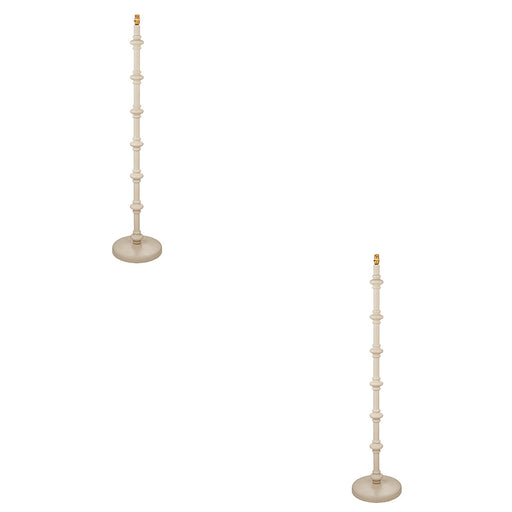 2 PACK 1380mm Tall Floor Lamp - Satin almond white paint - Trendy Pastel Base Only - 10W LED B22