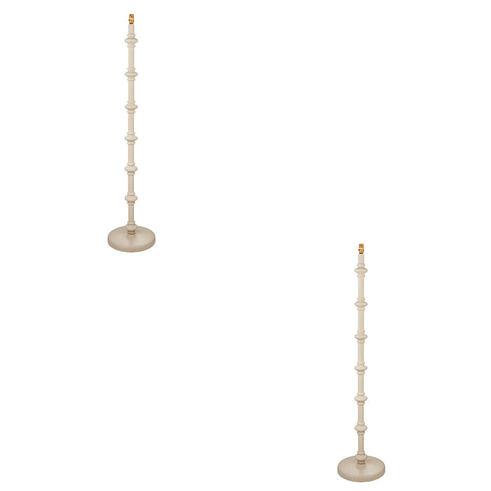 2 PACK 1380mm Tall Floor Lamp - Satin almond white paint - Trendy Pastel Base Only - 10W LED B22