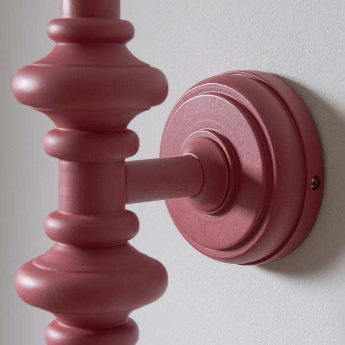 Dimmable Wall Light - Satin pink clay painted Wood - Trendy Sconce