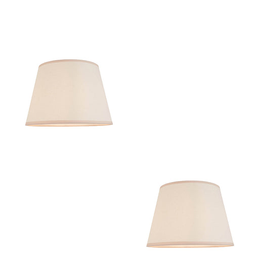 2 PACK 35cm Tapered cylinder Lamp Shade - Vintage white & almond white fabric Light