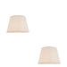 2 PACK 35cm Tapered cylinder Lamp Shade - Vintage white & almond white fabric Light
