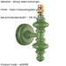 2 PACK Dimmable Wall Light - Satin Cotswold green painted Wood - Trendy Sconce