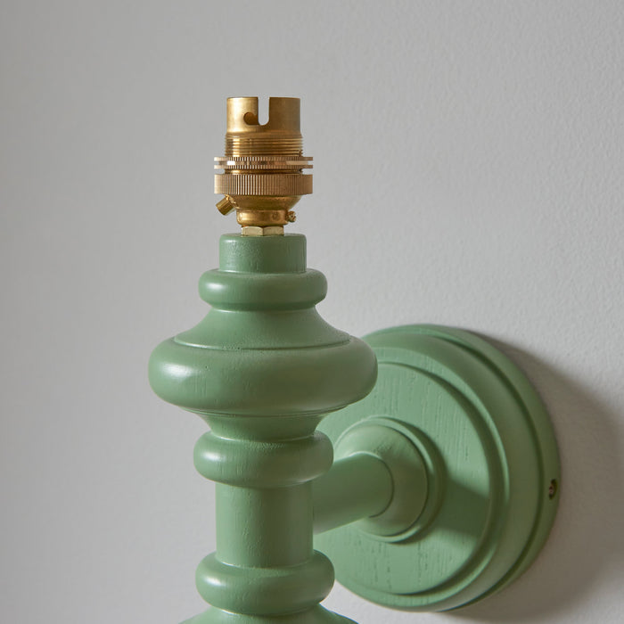 Dimmable Wall Light - Satin Cotswold green painted Wood - Trendy Sconce