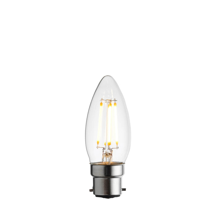 4W Dimmable B22 CANDLE LED Light Bulb - Warm White 2700K 470 Lumens