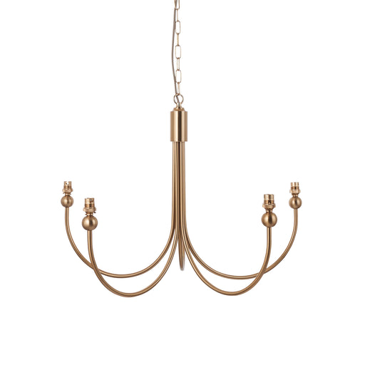 Hanging Ceiling Pendant Light - Brushed aged brass plate - 5 x 7W LED B22