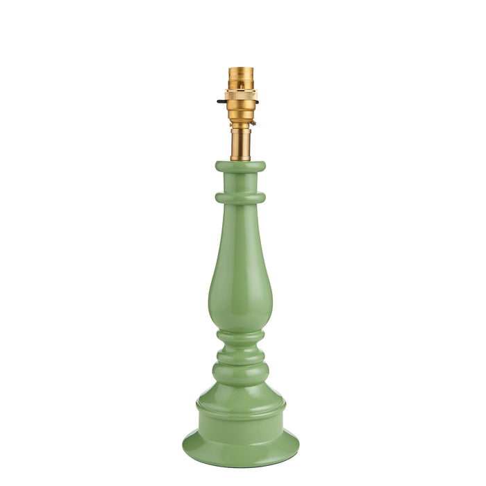 Table Lamp Base Only - Cotswold green & warm brass plate - 10W LED B22