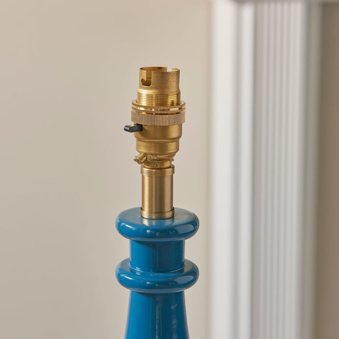 Table Lamp Base Only - Marlin blue & warm brass plate - 10W LED B22