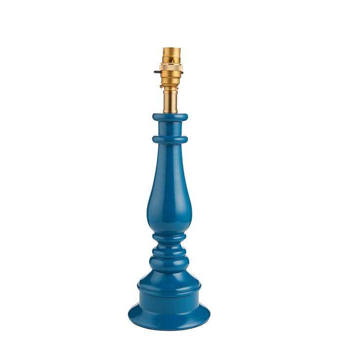 Table Lamp Base Only - Marlin blue & warm brass plate - 10W LED B22