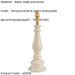 Table Lamp Base Only - Almond white & warm brass plate - 10W LED B22
