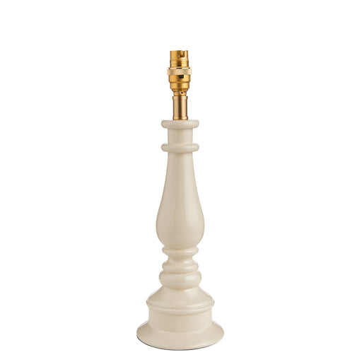 Table Lamp Base Only - Almond white & warm brass plate - 10W LED B22