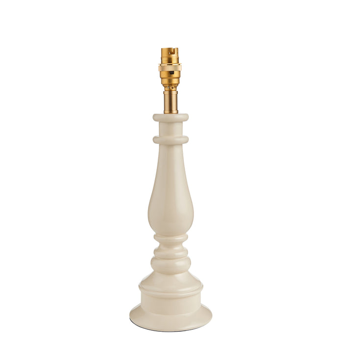 Table Lamp Base Only - Almond white & warm brass plate - 10W LED B22