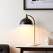 Table Lamp Task Light - Matt black, antique brass plate & grey marble - 10W LED E27