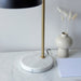 2 PACK Table Lamp Task Light - Matt black, antique brass plate & grey marble - 10W LED E27