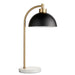 2 PACK Table Lamp Task Light - Matt black, antique brass plate & grey marble - 10W LED E27