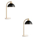 2 PACK Table Lamp Task Light - Matt black, antique brass plate & grey marble - 10W LED E27
