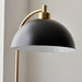 1450mm Tall Floor Lamp - Matt black, antique brass plate & grey marble - 10W LED E27