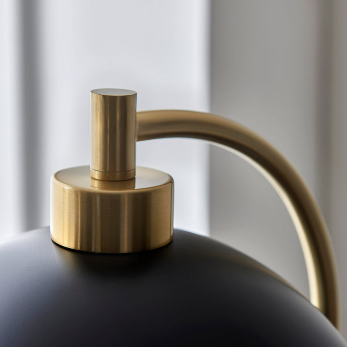 2 PACK 1450mm Tall Floor Lamp - Matt black, antique brass plate & grey marble - 10W LED E27