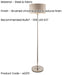 2 PACK 1500mm Tall Floor Lamp - Brushed chrome plate & natural linen - 10W LED E27