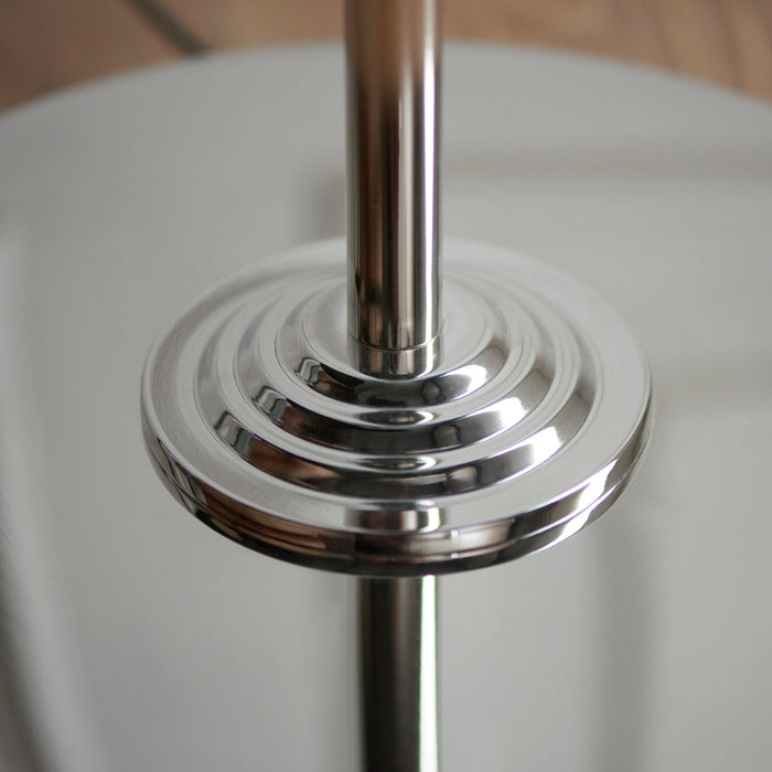 1500mm Tall Floor Lamp - Brushed chrome plate & natural linen - 10W LED E27