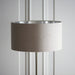 2 PACK 1500mm Tall Floor Lamp - Brushed chrome plate & natural linen - 10W LED E27