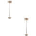 2 PACK 1500mm Tall Floor Lamp - Brushed chrome plate & natural linen - 10W LED E27