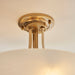 Semi Flush Ceiling Light - Brushed aged brass plate & white glass - 3 x 10W LED E27