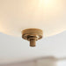 2 PACK Semi Flush Ceiling Light - Brushed aged brass plate & white glass - 3 x 10W LED E27