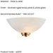 Dimmable Wall Light - Brushed aged brass plate & white glass - Classic Bowl Shade