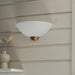 Dimmable Wall Light - Brushed aged brass plate & white glass - Classic Bowl Shade