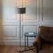 1500mm Tall Floor Lamp - Bright nickel plate & charcoal fabric - 10W LED E27