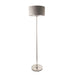 1500mm Tall Floor Lamp - Bright nickel plate & charcoal fabric - 10W LED E27