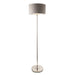 1500mm Tall Floor Lamp - Bright nickel plate & charcoal fabric - 10W LED E27