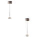 2 PACK 1500mm Tall Floor Lamp - Bright nickel plate & charcoal fabric - 10W LED E27