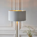 2 PACK 1500mm Tall Floor Lamp - Antique brass plate & vintage white fabric - 10W LED E27