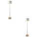 2 PACK 1500mm Tall Floor Lamp - Antique brass plate & vintage white fabric - 10W LED E27