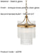 Hanging Ceiling Pendant Light - Antique brass plate & clear glass - 10W LED E27